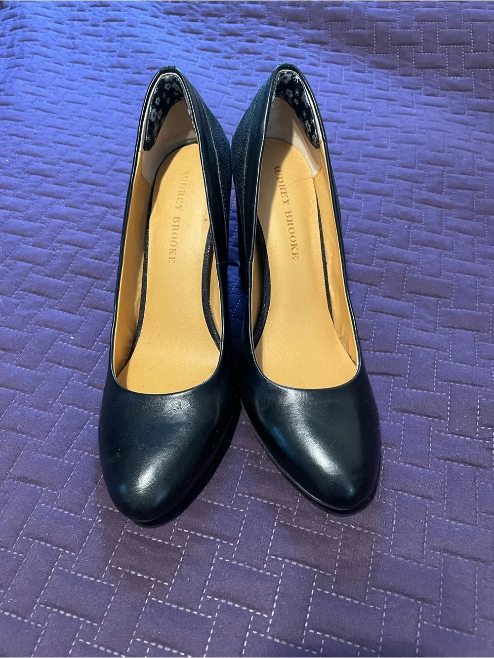 Audrey Brooke Black Wedge Pumps